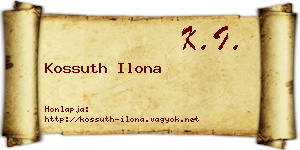 Kossuth Ilona névjegykártya